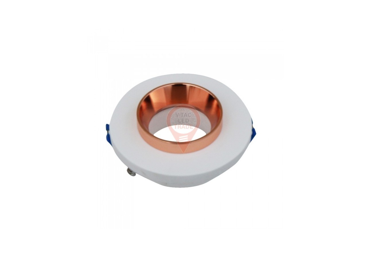 Plâtre blanc en métal de gypse de montage GU10 avec rond en or rose encastré