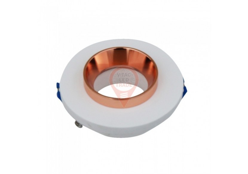 Plâtre blanc en métal de gypse de montage GU10 avec rond en or rose encastré