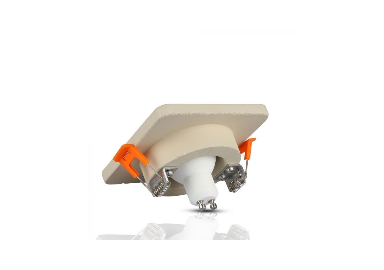 GU10 raccord béton métal hors lumière encastré blanc avec carré en or rose mat