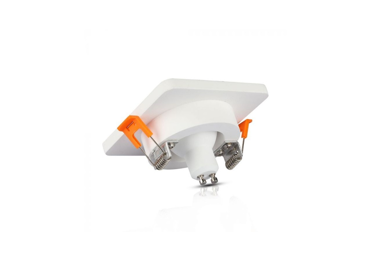 Raccord GU10 en plâtre métal blanc avec carré en or rose mat à encastrer