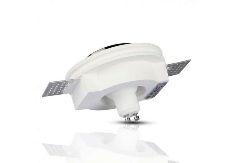 Luminaire encastré GU10 en plâtre blanc, rond en métal noir