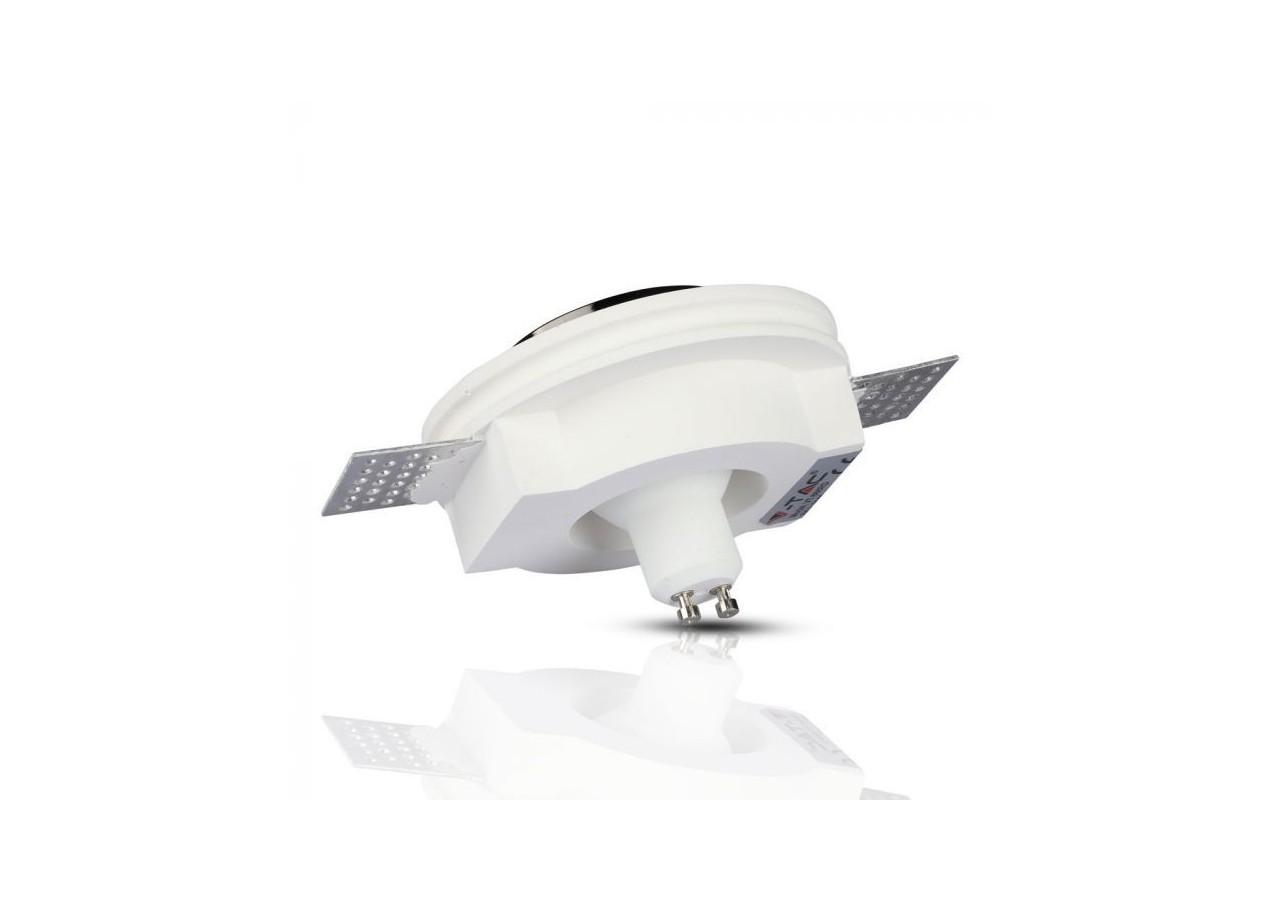 Luminaire encastré GU10 en plâtre blanc, rond en métal noir