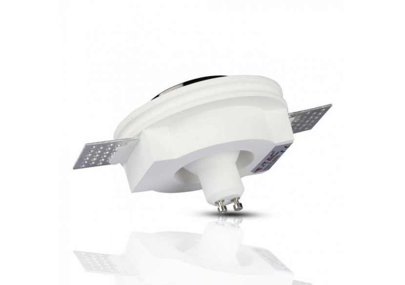 Luminaire encastré GU10 en plâtre blanc, rond en métal noir