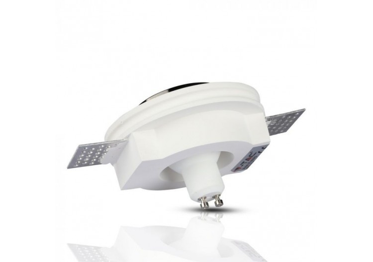 Luminaire encastré GU10 en plâtre blanc, rond en métal chromé