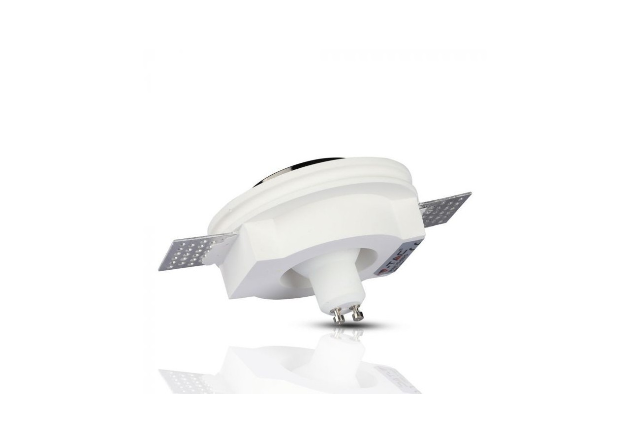 Luminaire encastré GU10 en plâtre blanc, rond en métal chromé