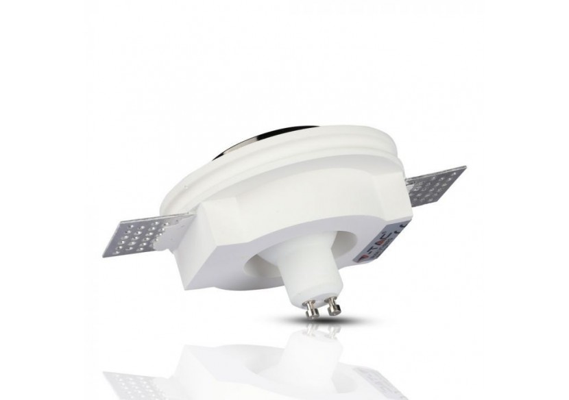 Luminaire encastré GU10 en plâtre blanc, rond en métal chromé