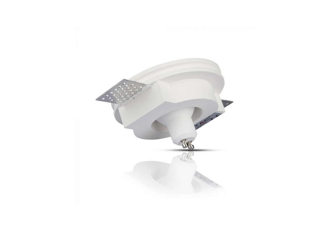 Luminaire encastré GU10 en plâtre blanc, rond en métal doré rose