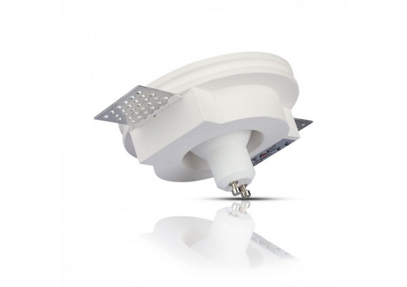 Luminaire encastré GU10 en plâtre blanc, rond en métal doré rose