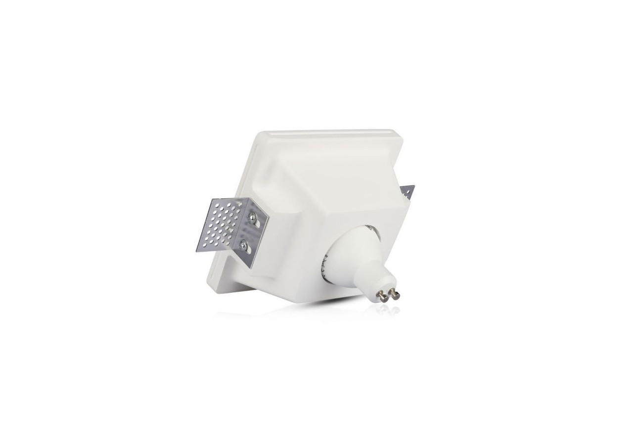 Luminaire encastré carré GU10 en plâtre blanc