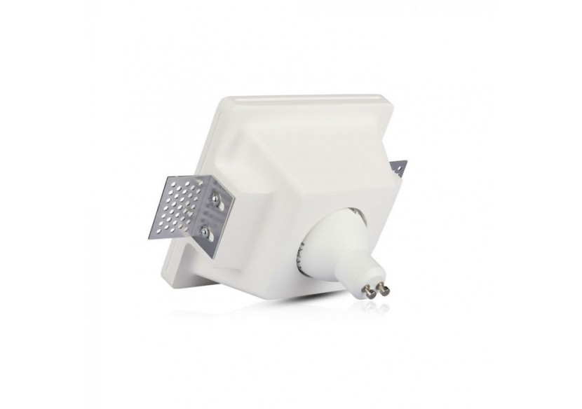 Luminaire encastré carré GU10 en plâtre blanc