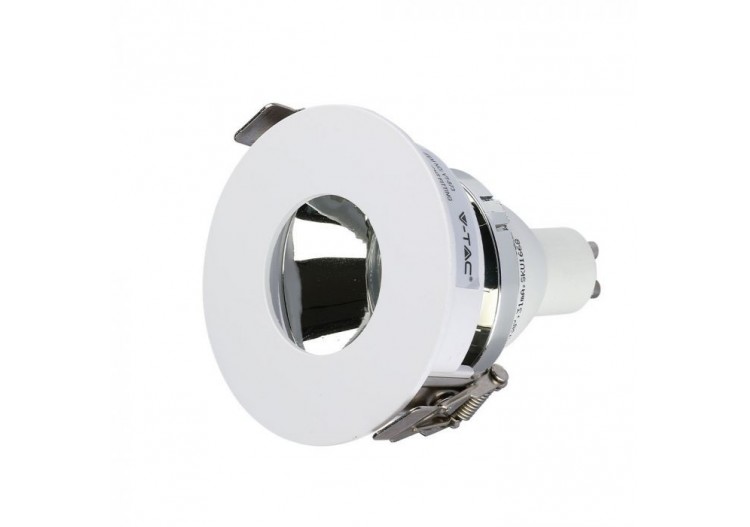 Raccord GU10 Blanc+Chrome Rond