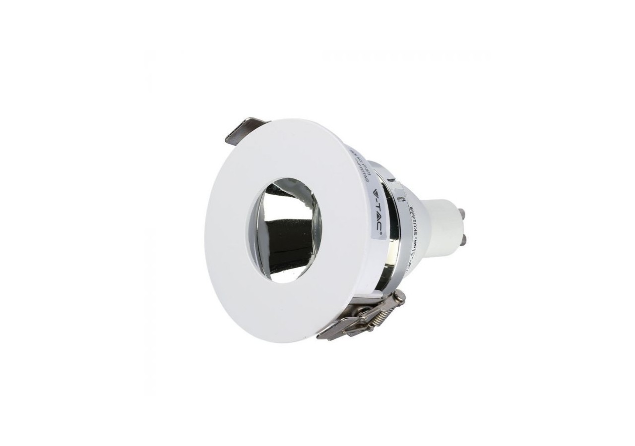 Raccord GU10 Blanc+Chrome Rond