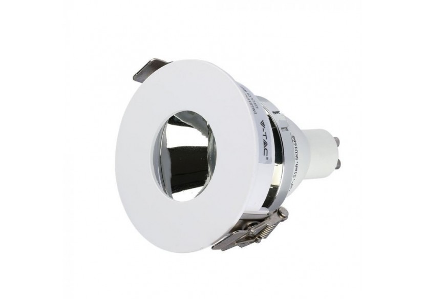 Raccord GU10 Blanc+Chrome Rond