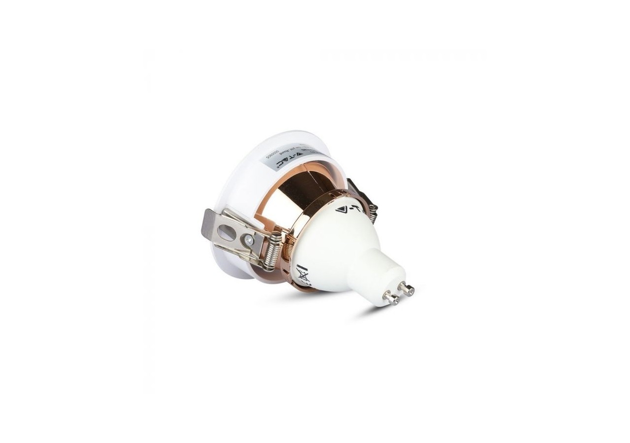 Raccord GU10 Blanc+Or Rose Rond