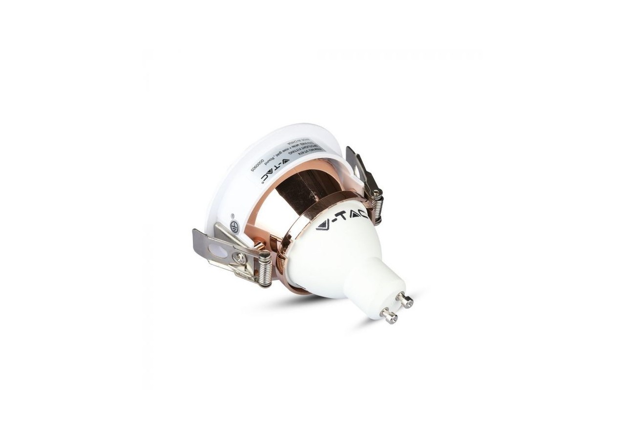Raccord GU10 Blanc+Or Rose Rond