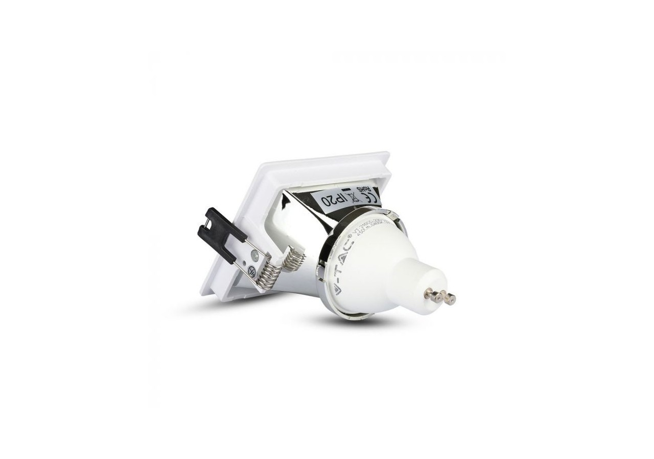 Raccord GU10 Blanc+Chorme Carré