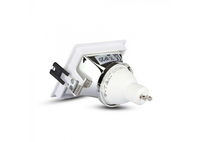 Raccord GU10 Blanc+Chorme Carré