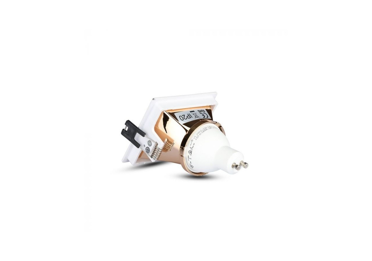 Raccord GU10 Blanc+Or Rose Carré