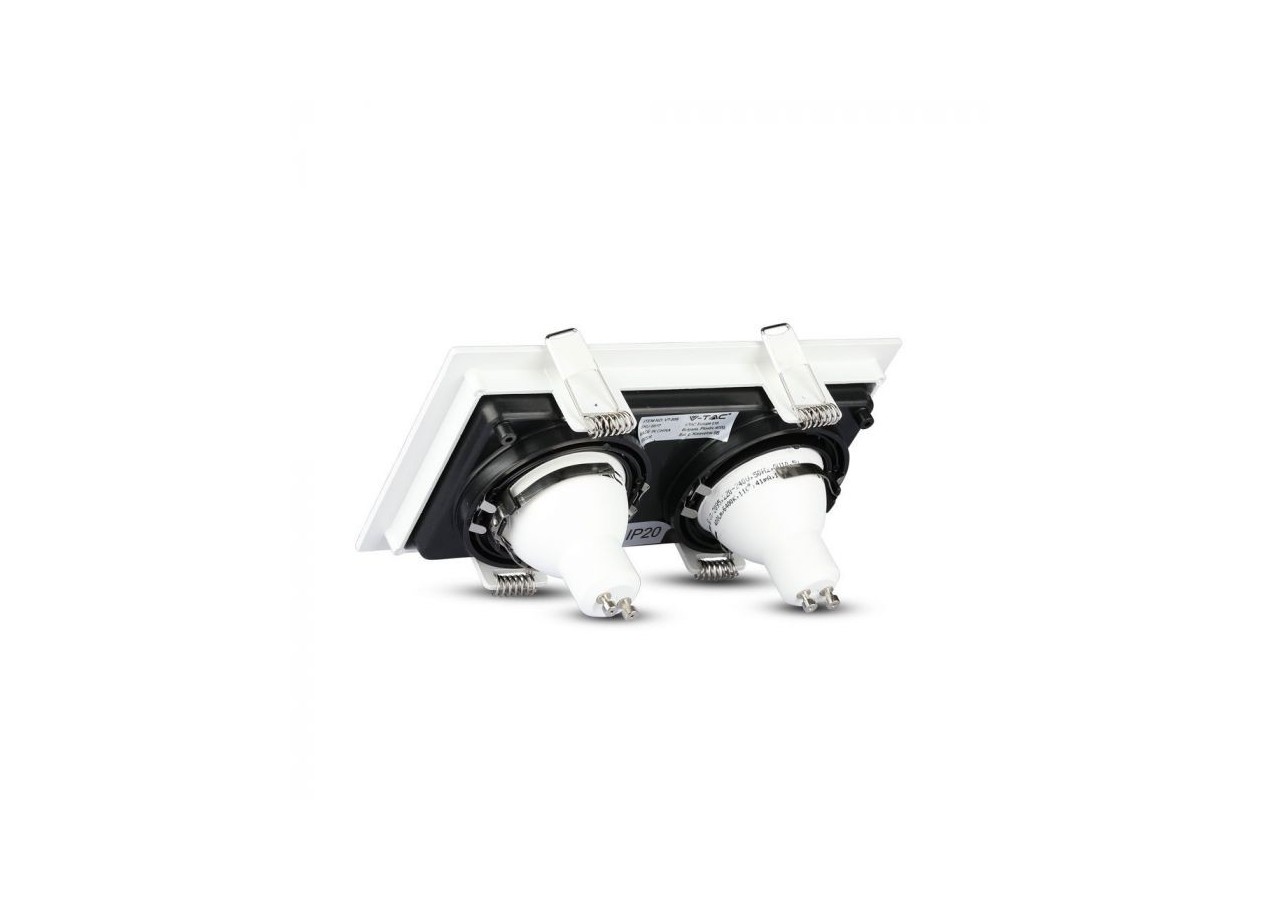 2 x Raccord GU10 Carré Blanc Noir