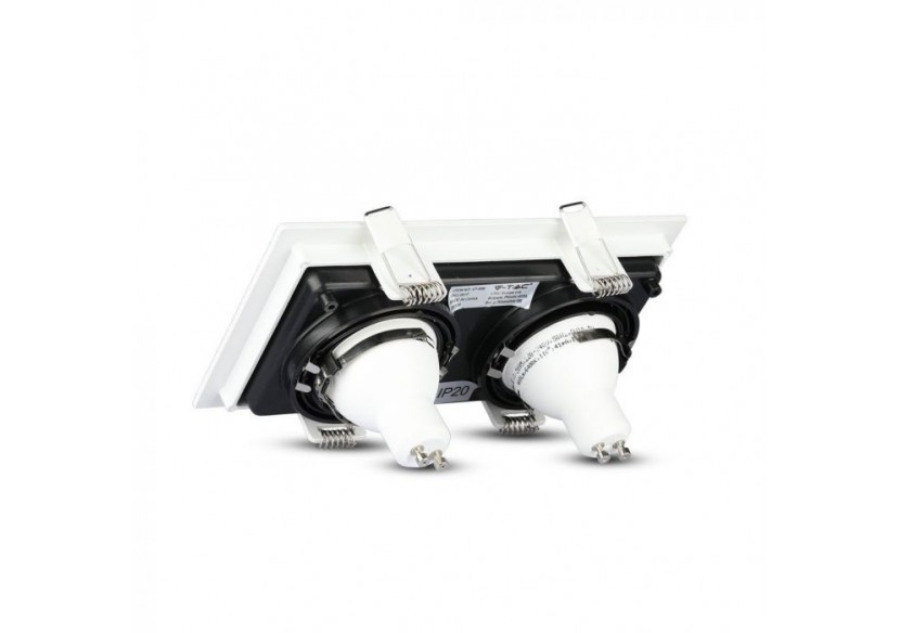 2 x Raccord GU10 Carré Blanc Noir