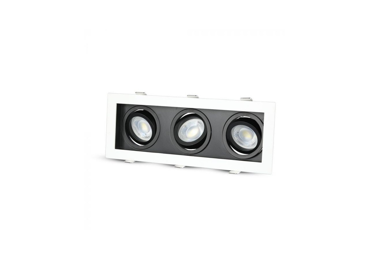 3 x Raccord GU10 Carré Blanc Noir