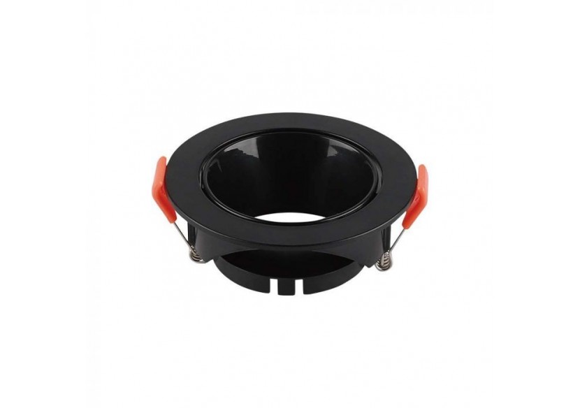 Raccord GU10 Cadre Noir Rond avec Réflecteur Noir