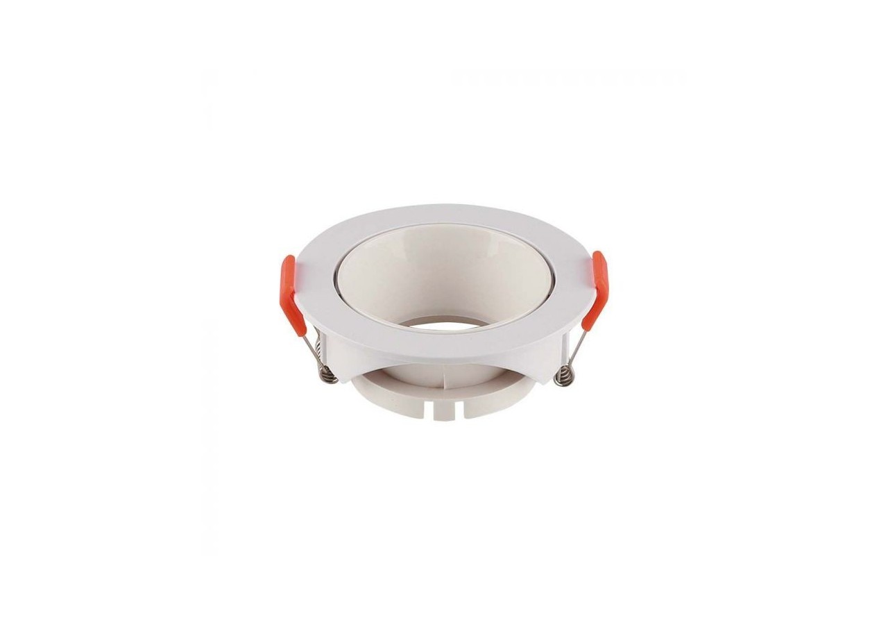Raccord GU10 Cadre Blanc Rond avec Réflecteur Blanc