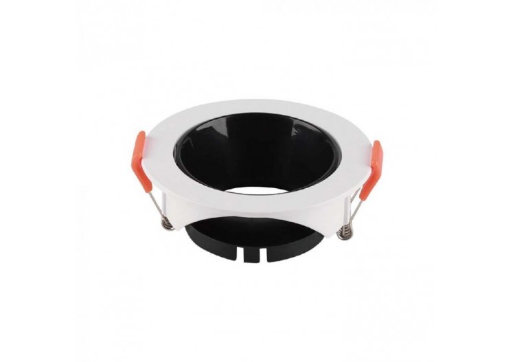 Raccord GU10, cadre rond blanc avec réflecteur noir