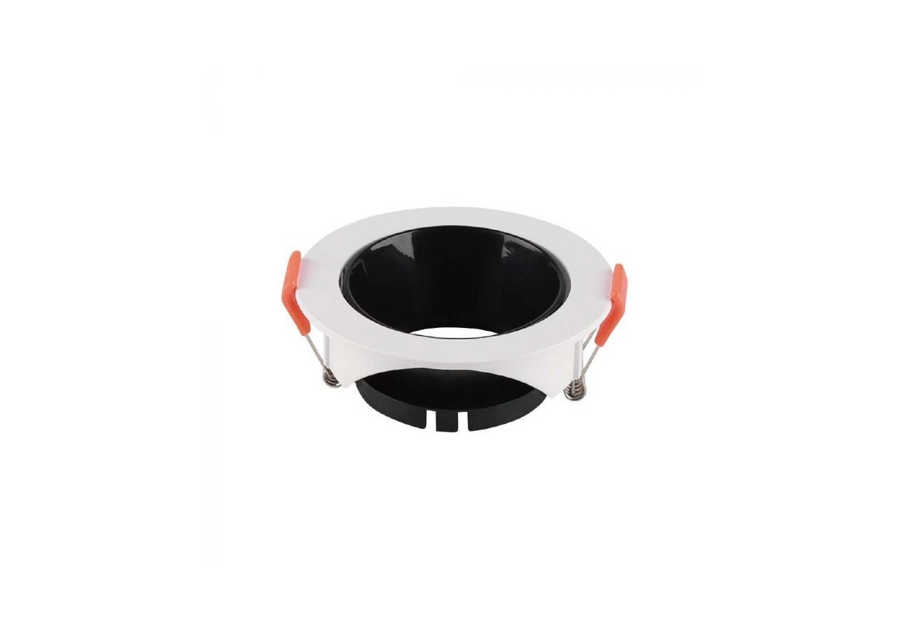 Raccord GU10, cadre rond blanc avec réflecteur noir
