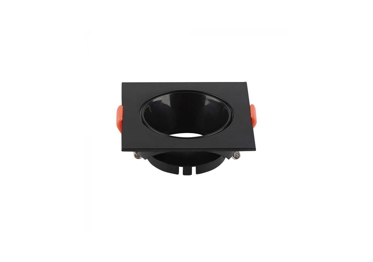 Raccord GU10 Cadre Noir Carré avec Réflecteur Noir