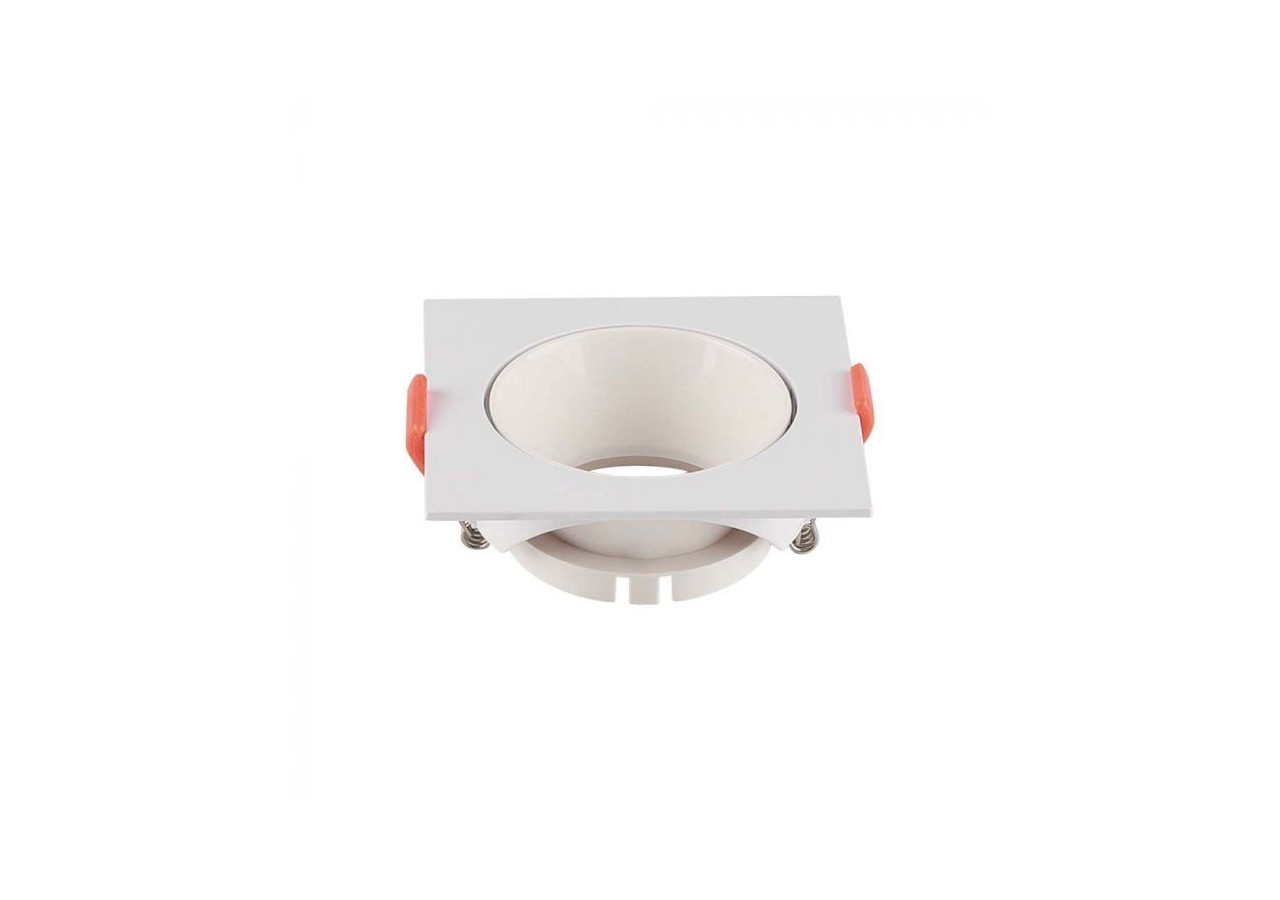 Raccord GU10 Cadre Carré Blanc avec Réflecteur Blanc