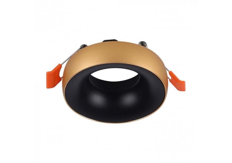 Raccord GU10 Cadre Or Rond Réflecteur Noir