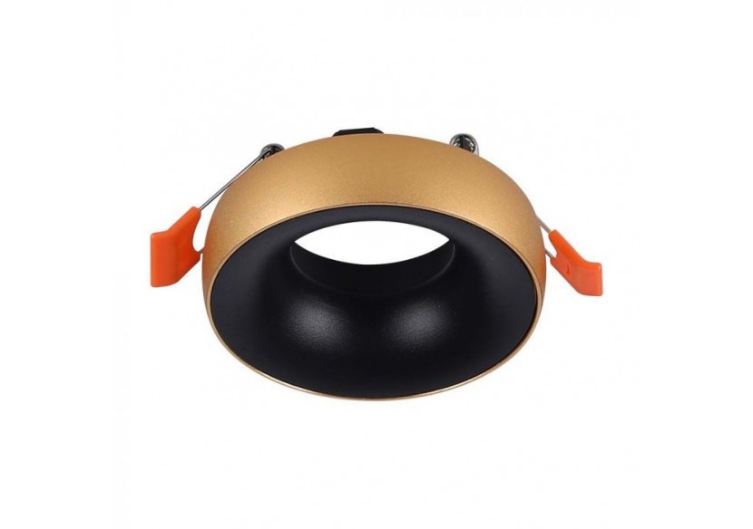 Raccord GU10 Cadre Or Rond Réflecteur Noir Raccord GU10 Cadre Or Rond Réflecteur Noir