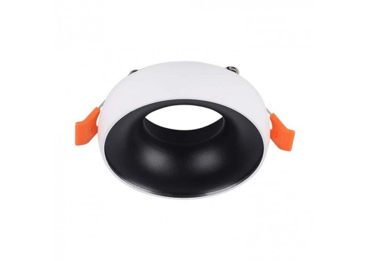 Raccord GU10 Cadre Blanc Rond Réflecteur Noir