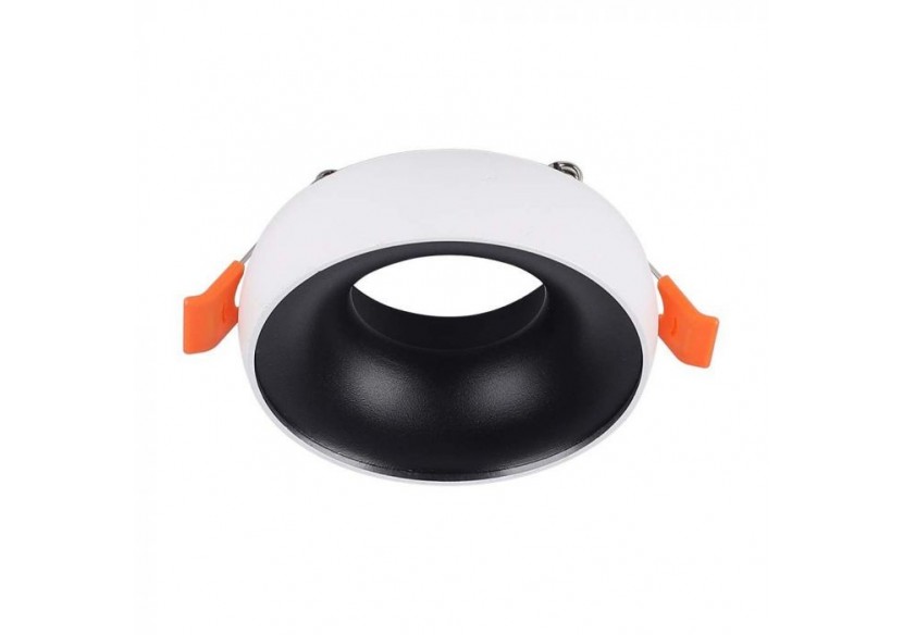 Raccord GU10 Cadre Blanc Rond Réflecteur Noir