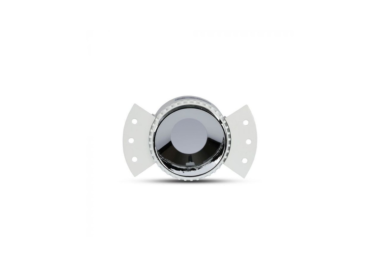 Raccord GU10 rond cadre blanc réflecteur chromé