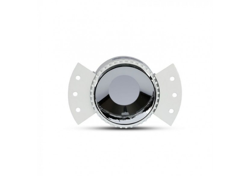 Raccord GU10 rond cadre blanc réflecteur chromé Raccord GU10 rond cadre blanc réflecteur chromé