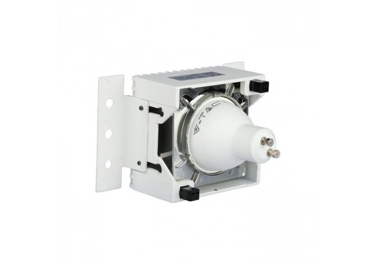 Raccord GU10 Carré Cadre Blanc Réflecteur Chromé