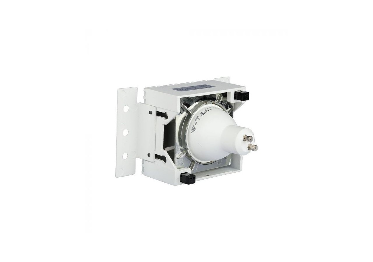 Raccord GU10 Carré Cadre Blanc Réflecteur Chromé