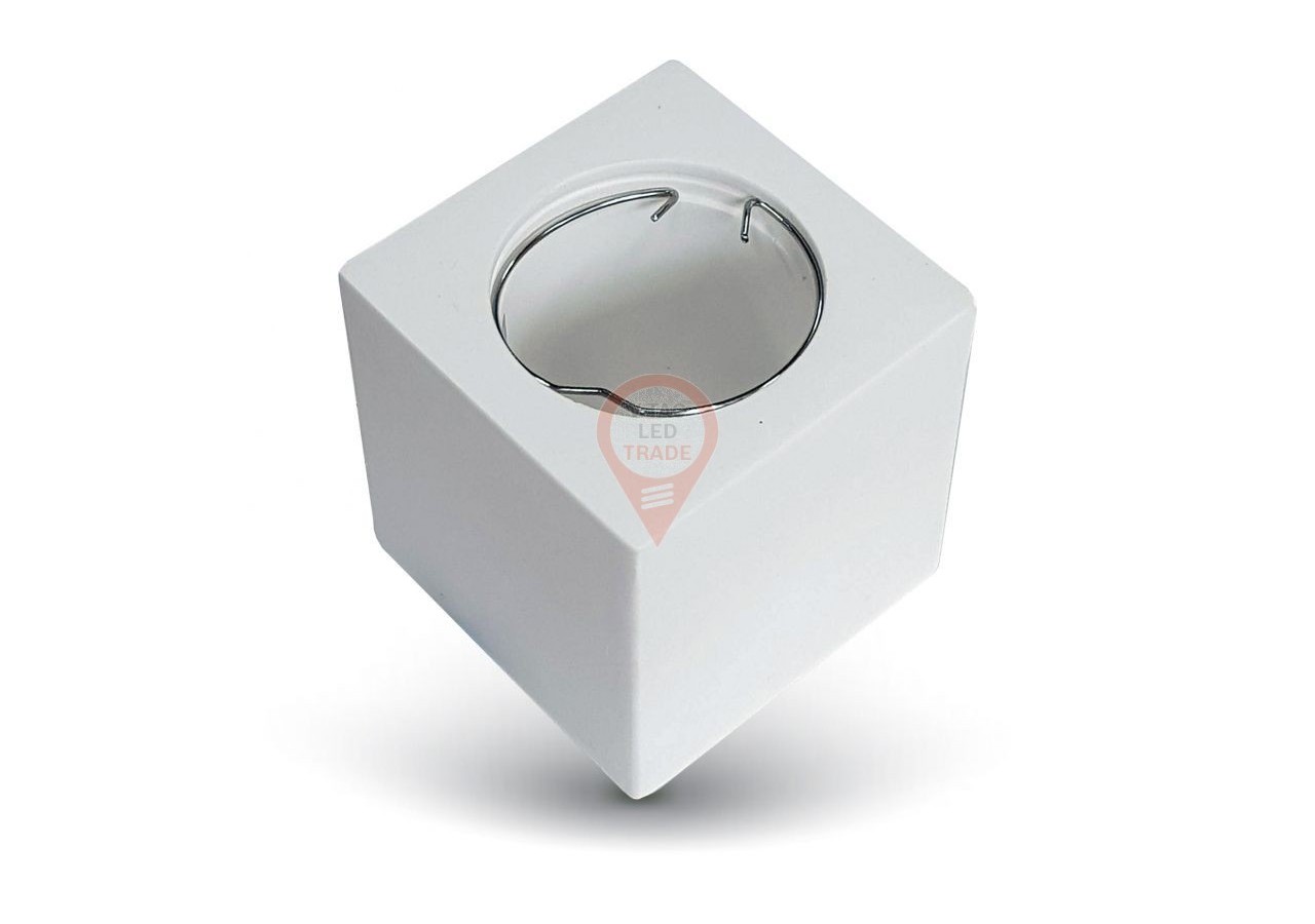 Raccord GU10 Carré Gypse Blanc