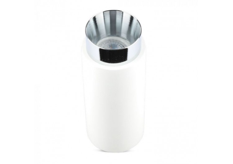 Raccord GU10 en plâtre métallique avec fond chromé mat