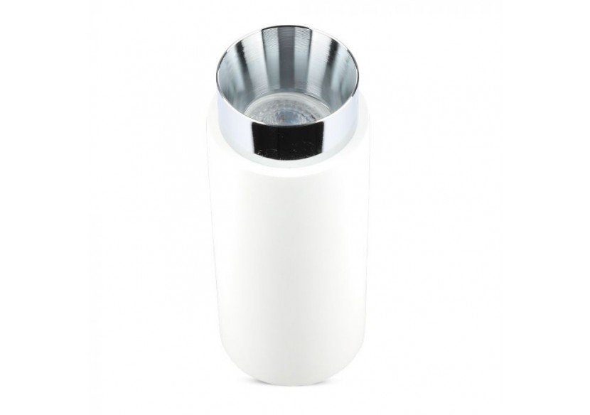 Raccord GU10 en plâtre métallique avec fond chromé mat