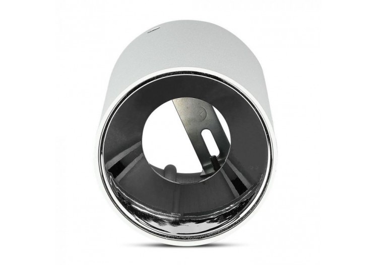 Raccord GU10 Rond Blanc & Chrome