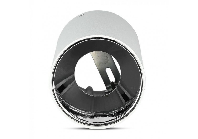 Raccord GU10 Rond Blanc & Chrome Raccord GU10 Rond Blanc & Chrome