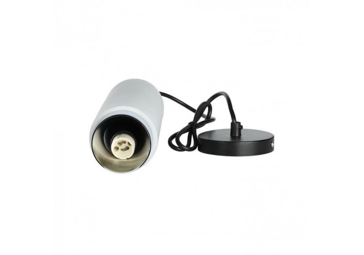Raccord GU10 Gypse Béton Pendentif Métal Fond Chromé