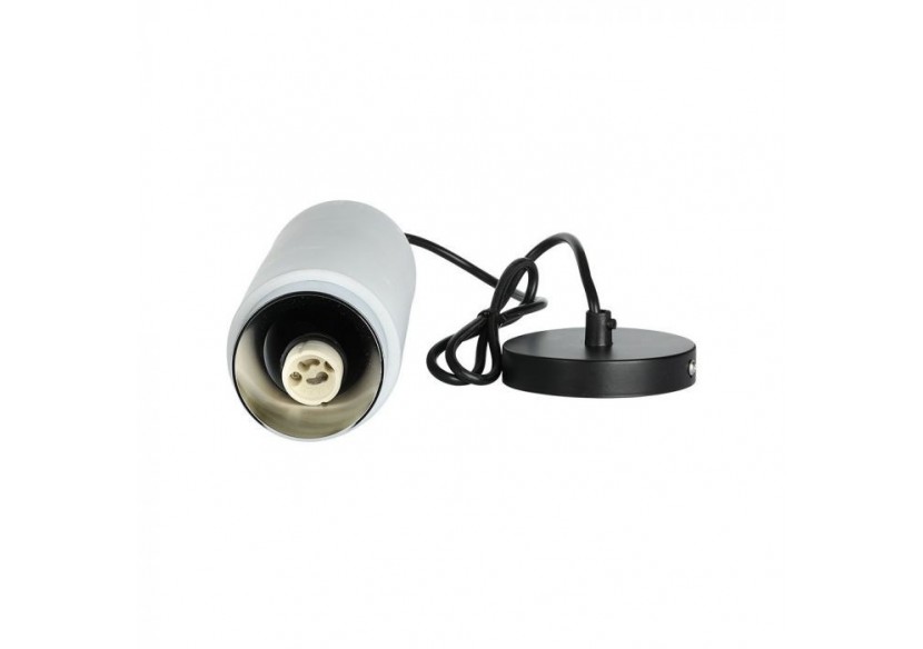 Raccord GU10 Gypse Béton Pendentif Métal Fond Chromé