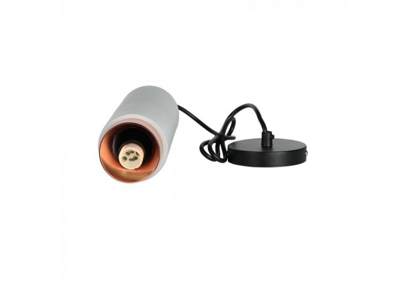 Raccord GU10 en béton de gypse, pendentif en métal, fond en or rose mat