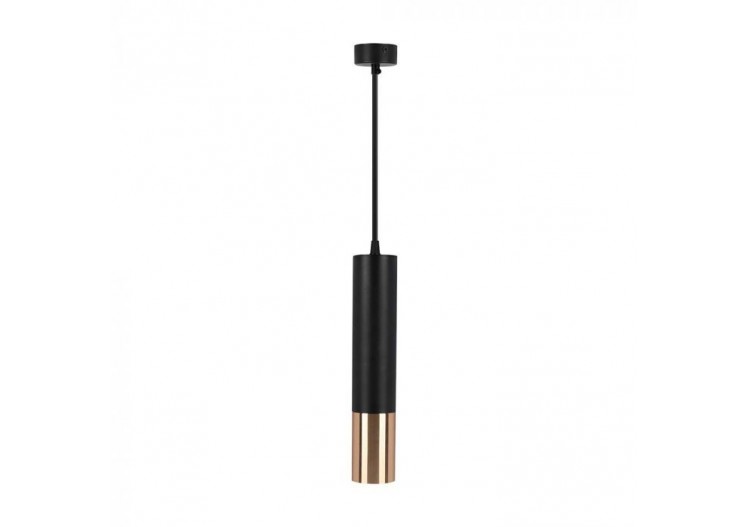 1xGU10 Pendentif Suspendu Noir Or D:60x300mm