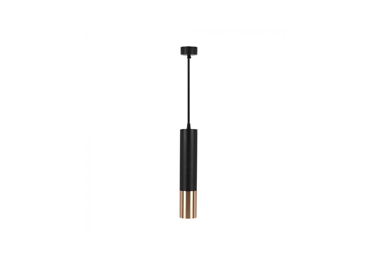 1xGU10 Pendentif Suspendu Noir Or D:60x300mm