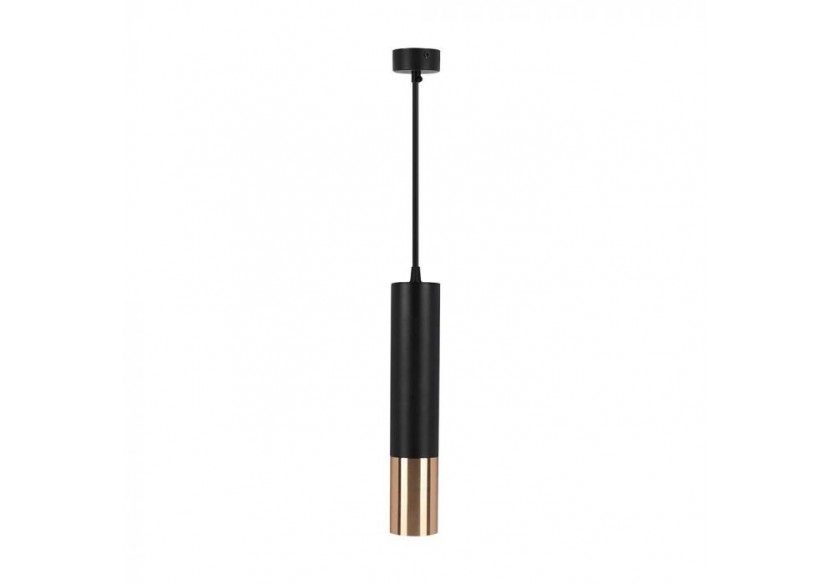 1xGU10 Pendentif Suspendu Noir Or D:60x300mm